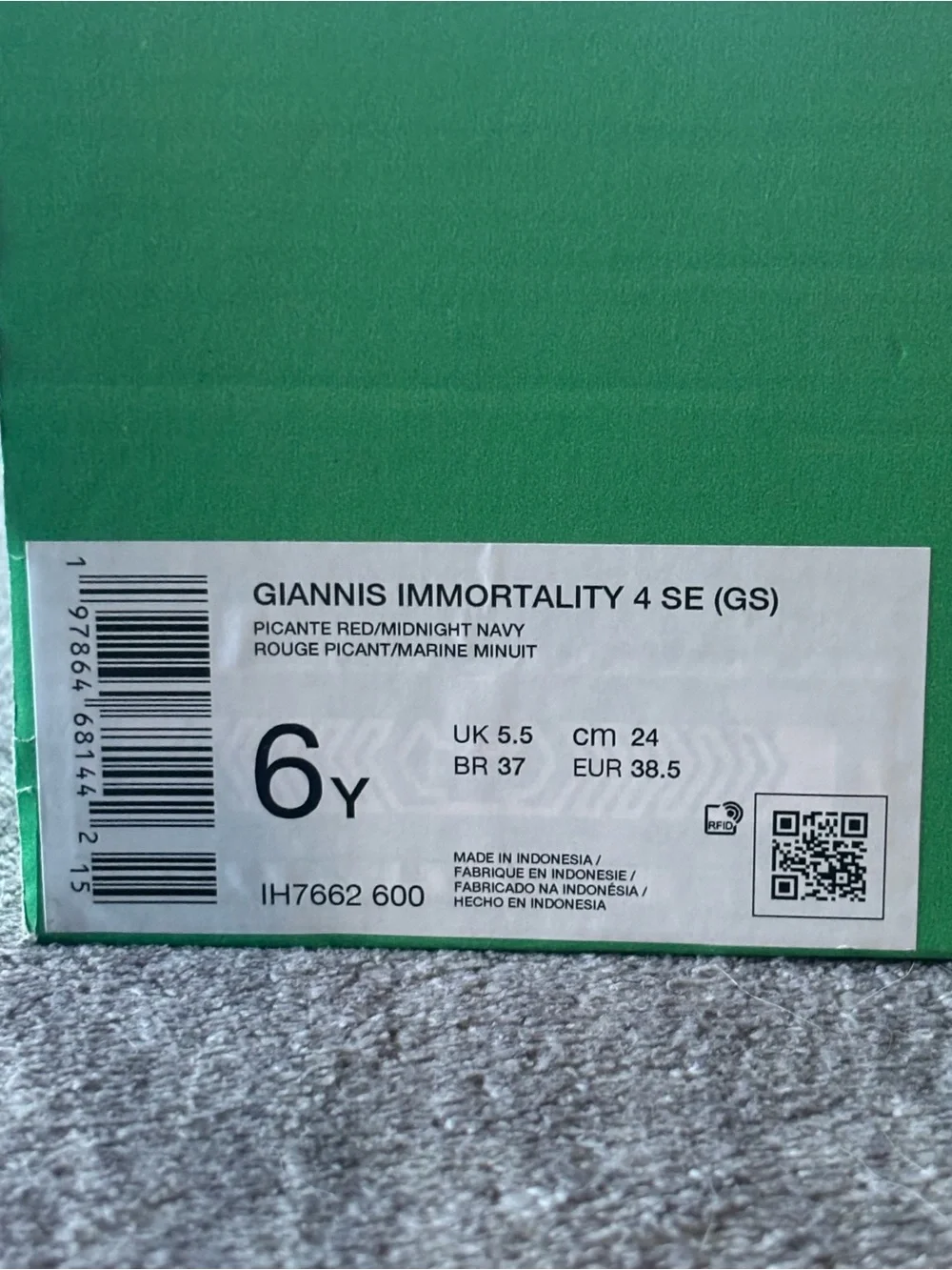 Nike Giannis Immortality4 GS Pink/Red/Navy New Size 6Youth